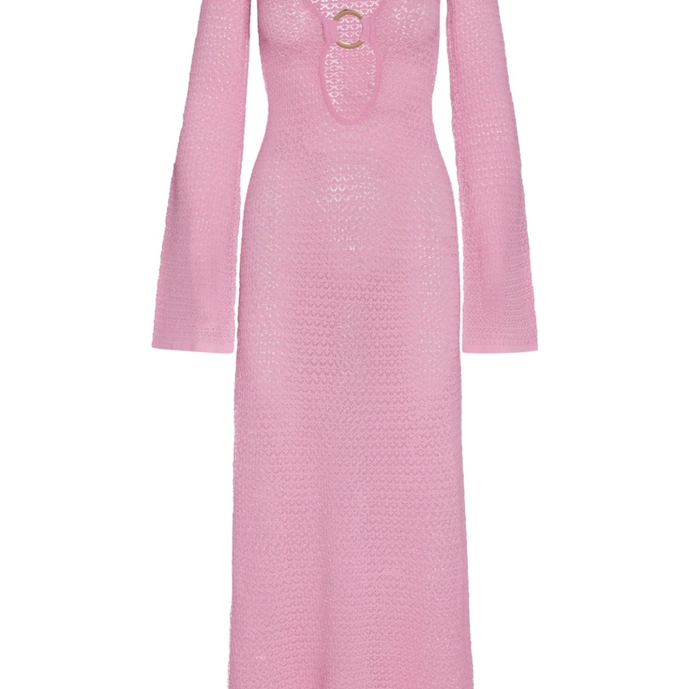 Monday Swimwear Pink Crochet Coverup